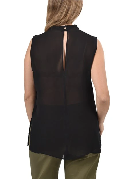 TOP CON COLLO MORBIDO  DONNA NERO