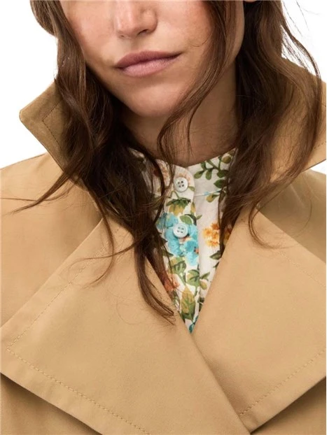 TRENCH IN MISTO COTONE DOPPIOPETTO DONNA BEIGE