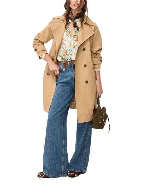 TRENCH IN MISTO COTONE DOPPIOPETTO DONNA BEIGE