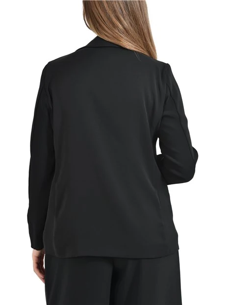 GIACCA BLAZER DOPPIOPETTO IN CREPE FLUIDO DONNA NERO