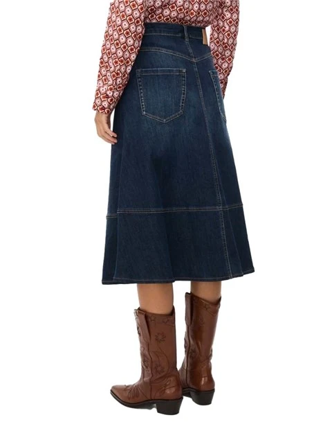 GONNA LUNGA AL GINOCCHIO IN DEMIN DONNA BLU