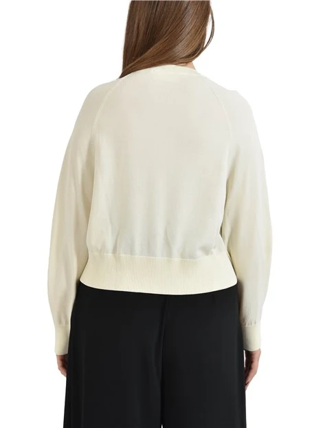 CARDIGAN IN MISTO VISCOSA CON VESTIBILITA' AMPIA DONNA AVORIO