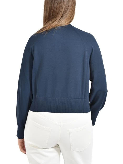CARDIGAN IN MISTO VISCOSA CON VESTIBILITA' AMPIA DONNA BLU