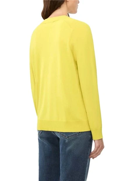 MAGLIA CON SCOLLO A V IN MISTO VISCOSA DONNA GIALLO