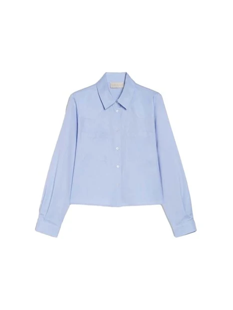 CAMICIA POLSINI CON BOTTONE DONNA AZZURRO