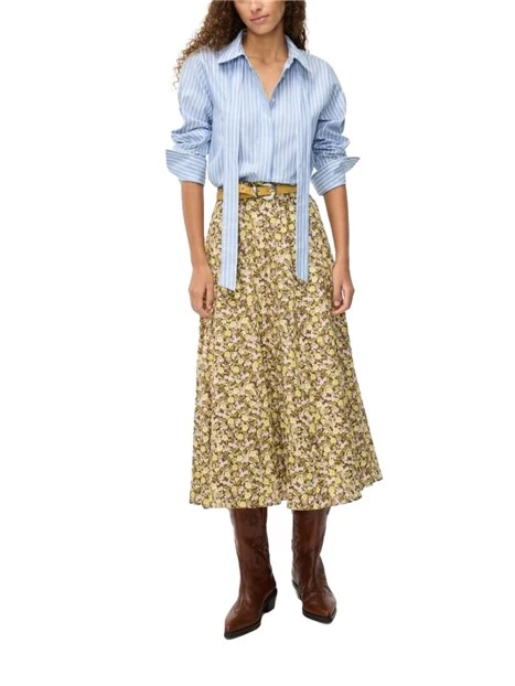 CAMICIA IN COTONE A RIGHE FIT REGOLARE DONNA AZZURRO