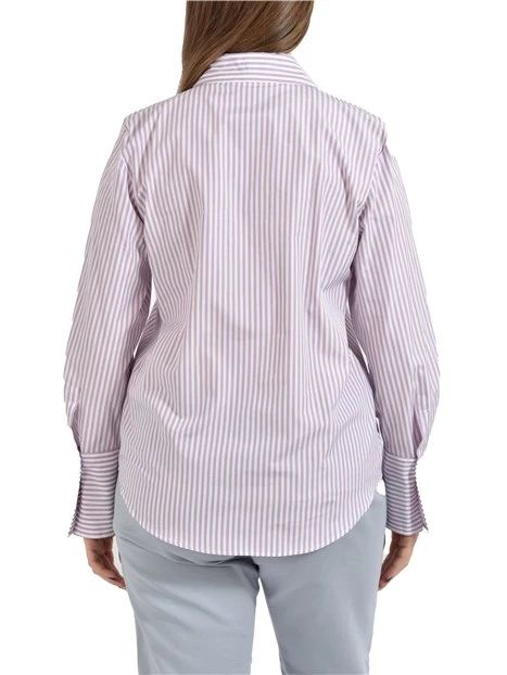 CAMICIA IN COTONE A RIGHE FIT REGOLARE DONNA VIOLA