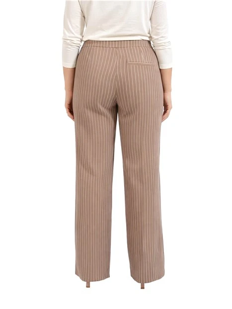 PANTALONI PALAZZO IN JERSEY MISTO COTONE DONNA MARRONE
