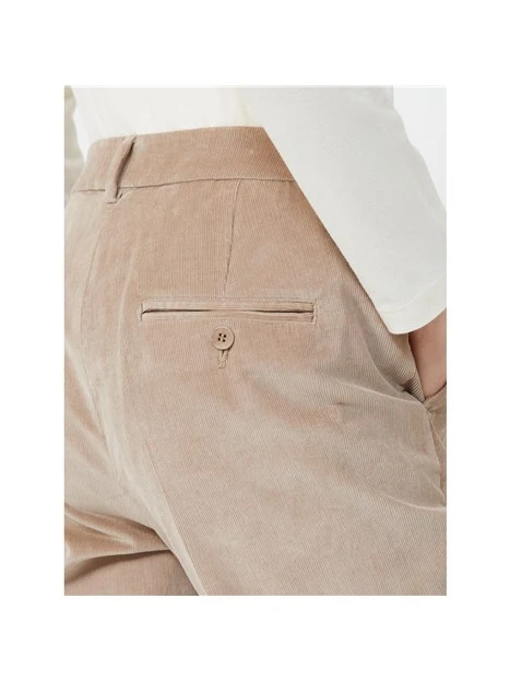 PANTALONI CROPPED IN VELLUTO DI COTONE DONNA BEIGE