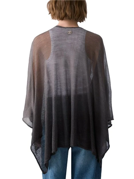 PONCHO IN TESSUTO LEGGERO DONNA NERO