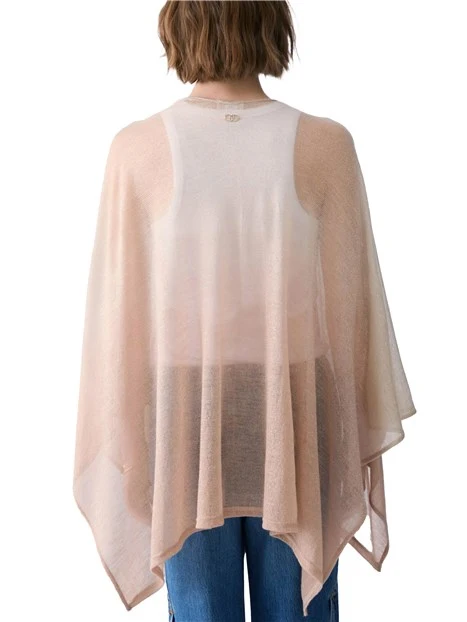 PONCHO IN TESSUTO LEGGERO DONNA MARRONE