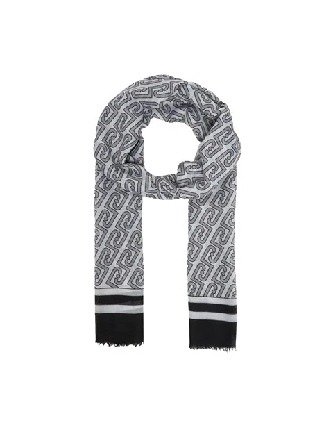 STOLA CON MOTIVO MONOGRAM ALL-OVER DONNA NERO