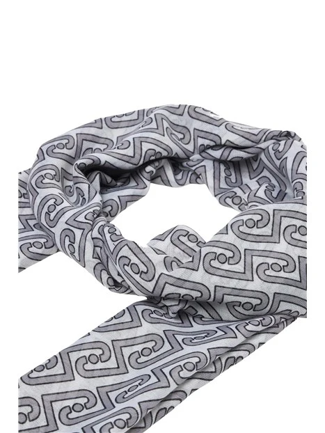 STOLA CON MOTIVO MONOGRAM ALL-OVER DONNA NERO