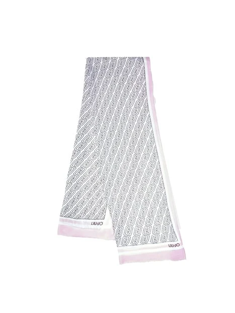 STOLA CON MOTIVO MONOGRAM ALL-OVER DONNA BIANCO