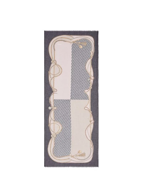 FOULARD CON ORLO SFRANGIATO DONNA NERO