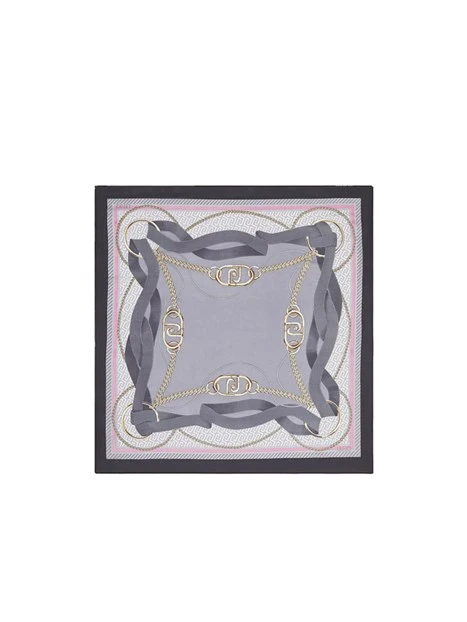 FOULARD  CON STAMPA IN TESSUTO FLUIDO DONNA NERO