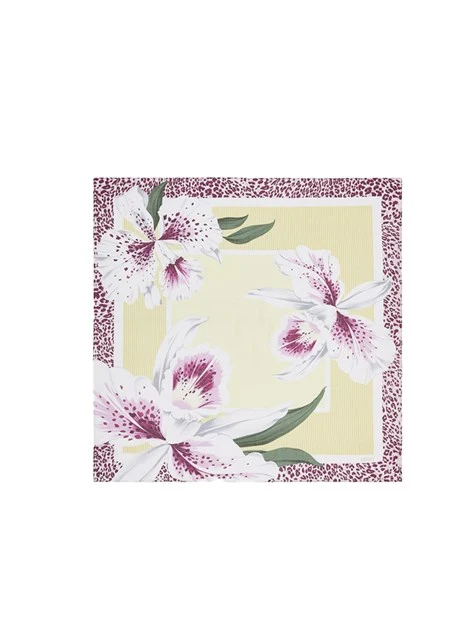 FOULARD GRANDE CON STAMPA ORCHIDEA DONNA GIALLO