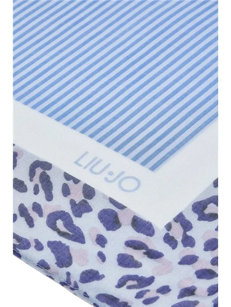 FOULARD GRANDE CON STAMPA ORCHIDEA DONNA BLU