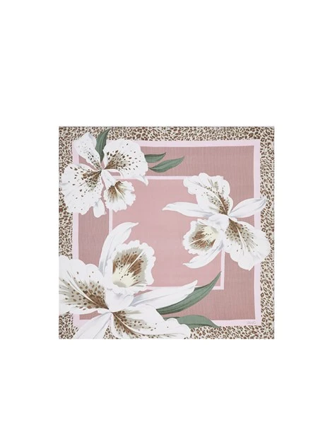 FOULARD GRANDE CON STAMPA ORCHIDEA DONNA ROSA