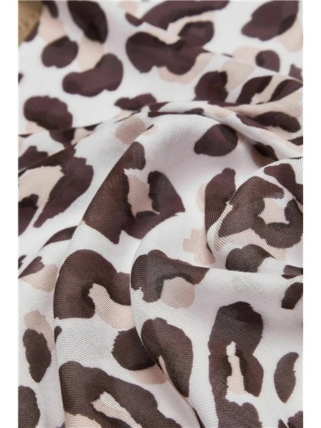 STOLA CON STAMPA LOGO E FINITURE SFRANGIATE DONNA BEIGE