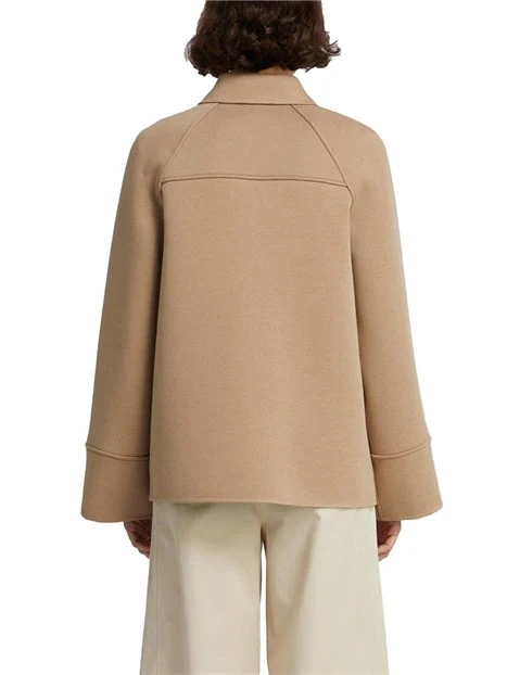 GIACCA CORTA MONOPETTO MANICHE AMPIE DONNA BEIGE