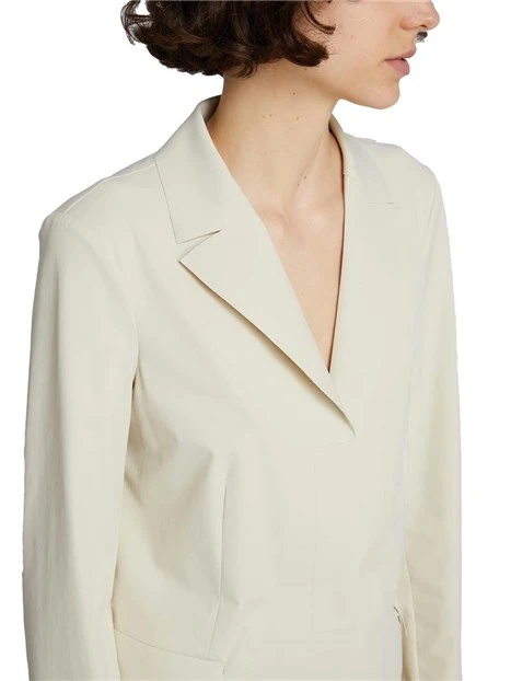 BLAZER MONOPETTO IN JERSEY MANICHE A GIRO DONNA AVORIO