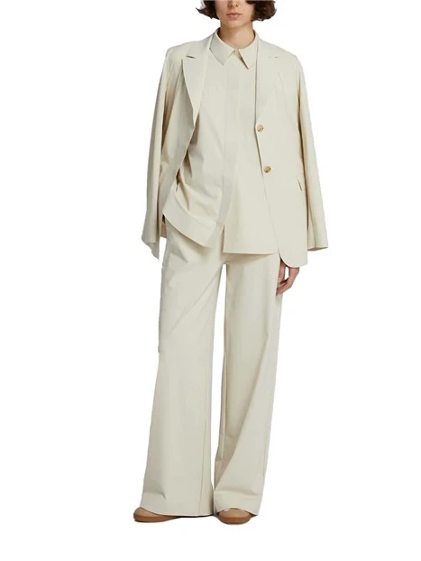 BLAZER MONOPETTO IN JERSEY MANICHE A GIRO DONNA AVORIO