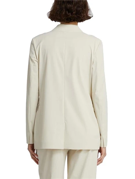 BLAZER MONOPETTO IN JERSEY MANICHE A GIRO DONNA AVORIO