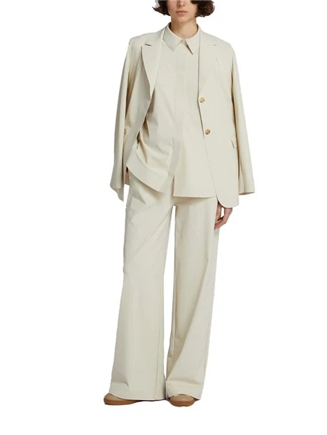 PANTALONI PALAZZO CON COULISSE E TASCHE ALLA FRANCESE DONNA AVORIO