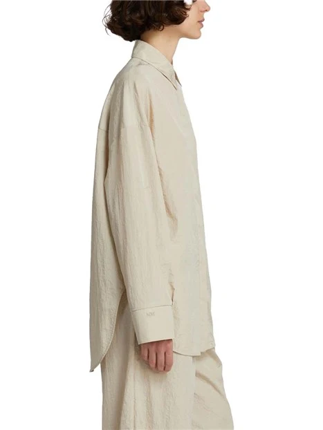 CAMICIA COLLETTO A CAMICIA CON LOGO SUL POLSINO DONNA AVORIO