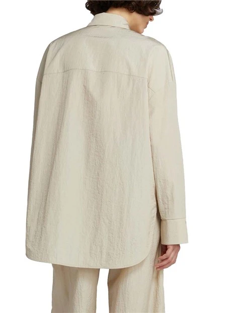 CAMICIA COLLETTO A CAMICIA CON LOGO SUL POLSINO DONNA AVORIO