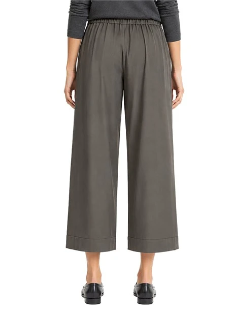 PANTALONI PALAZZO IN COTONE VITA ELASTICIZZATA DONNA GRIGIO