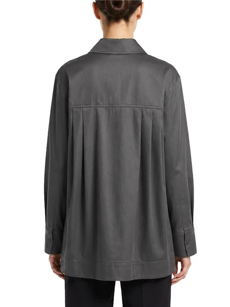 BLUSA  CON CHIUSURA A GOCCIA IN PURO COTONE DONNA GRIGIO