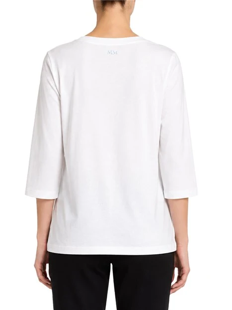 MAGLIA GIROCOLLO CON MANICHE A TRE QUARTI DONNA BIANCO