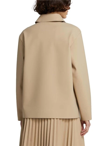 GIACCA CORTA CON BOTTONI E COLLETTO DONNA BEIGE