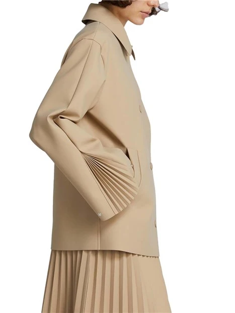 GIACCA CORTA CON BOTTONI E COLLETTO DONNA BEIGE