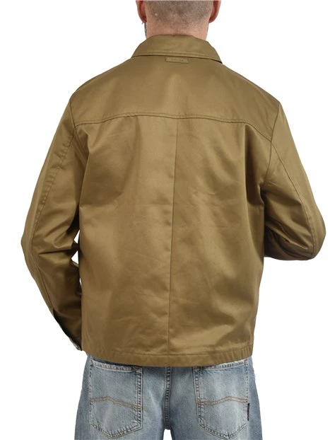 GIACCA IN COTON E CON ZIP  E FODERA INTERNA UOMO VERDE