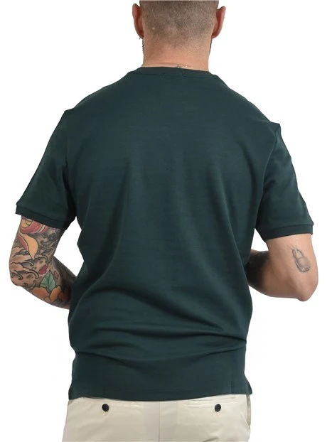 T- SHIRT MANICA CORTA IN MISTO COTONE TRASPIRANTE CON LOGO UOMO VERDE