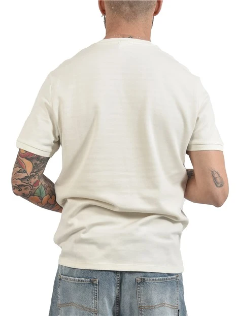 T- SHIRT MANICA CORTA IN MISTO COTONE TRASPIRANTE CON LOGO UOMO BEIGE