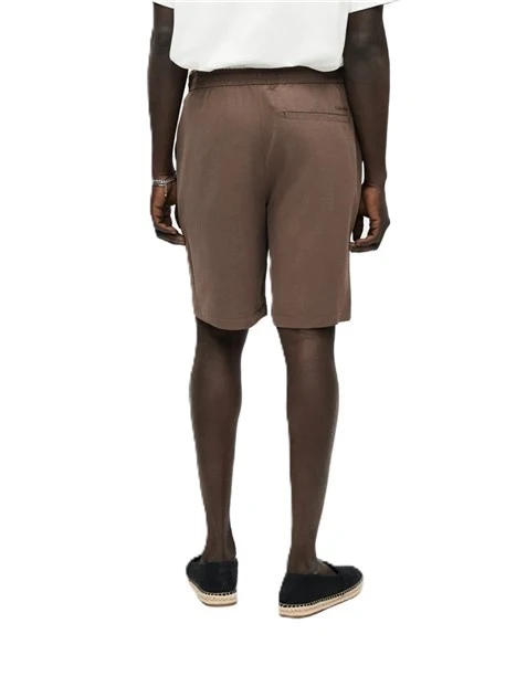 BERMUDA IN MISTO MODAL CON VITA ELASTICA UOMO MARRONE