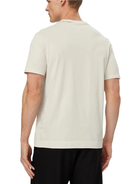 T-SHIRT MANICA CORTA CON COLLO CON CUCITURE A CONTRASTO UOMO BEIGE