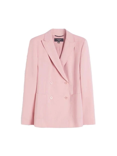 BLAZER DOPPIO PETTO PURA LANA DONNA ROSA