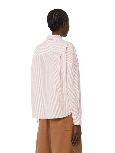 CAMICIA CON FANTASIA A RIGHE DONNA BIANCO