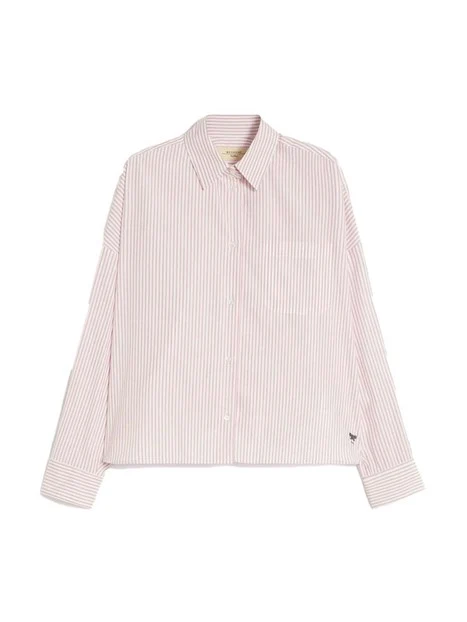 CAMICIA CON FANTASIA A RIGHE DONNA BIANCO