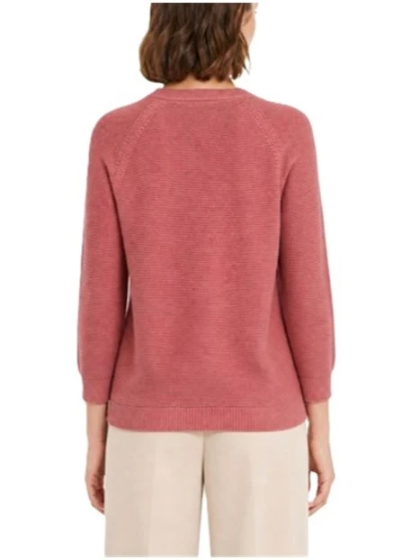 MAGLIA GIROCOLLO AMPIO IN COTONE DONNA  ROSA