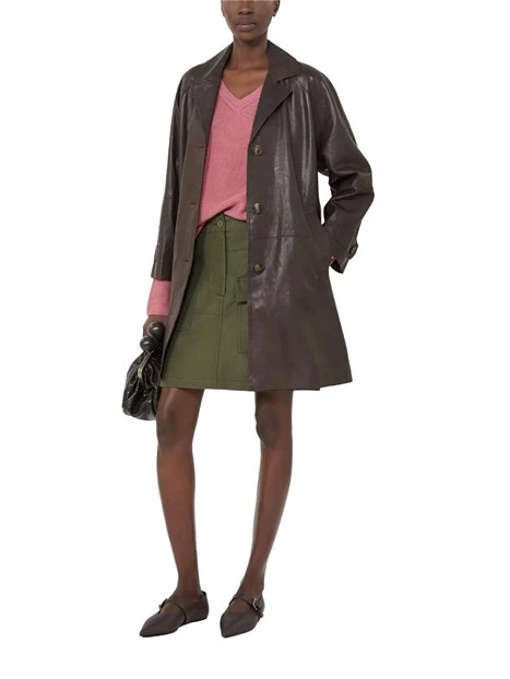 MAGLIA CON SCOLLO A V IN COTONE DONNA FUCSIA