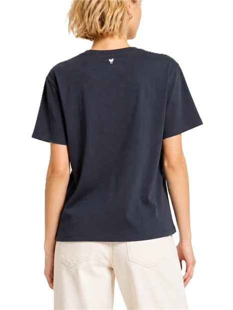 T-SHIRT MANICA CORTA CON MOTIVO GRAFICO DONNA BLU