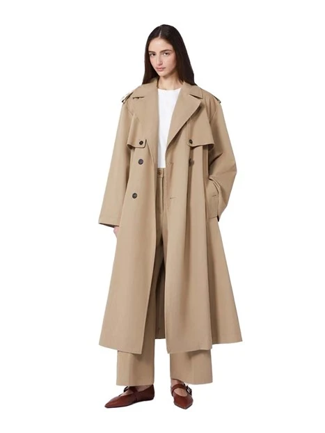 PANTALONI PALAZZO CON  PIEGA STIRATA DONNA BEIGE