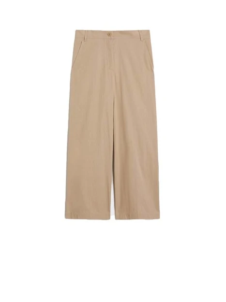 PANTALONI PALAZZO CON  PIEGA STIRATA DONNA BEIGE