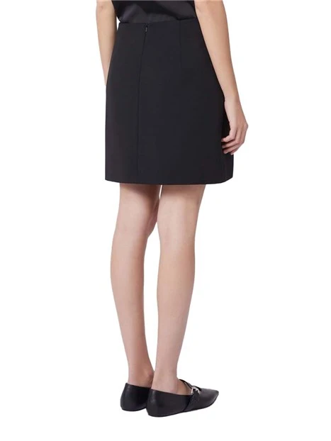 GONNA CORTA SVASATA CON ZIP SUL RETRO DONNA NERO